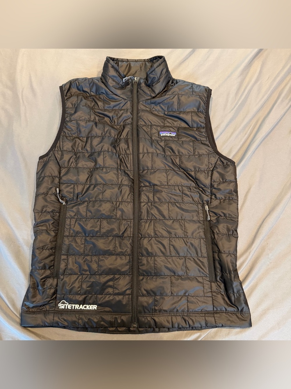 Patagonia Vest Mens Medium Black Nano Puff Insulated Puffer Quilted Outdoor Logo